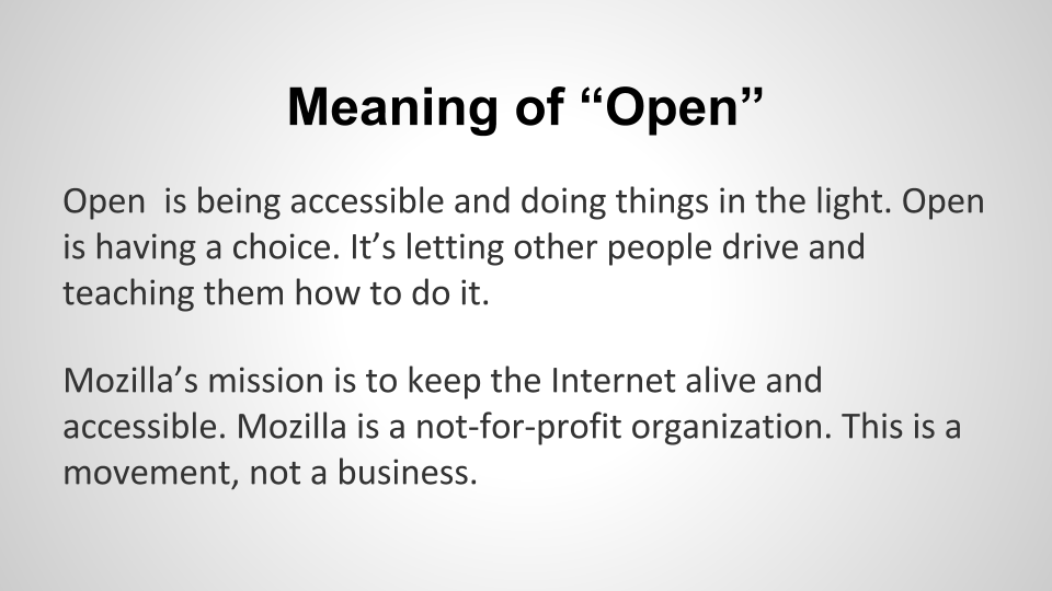 meaning of open